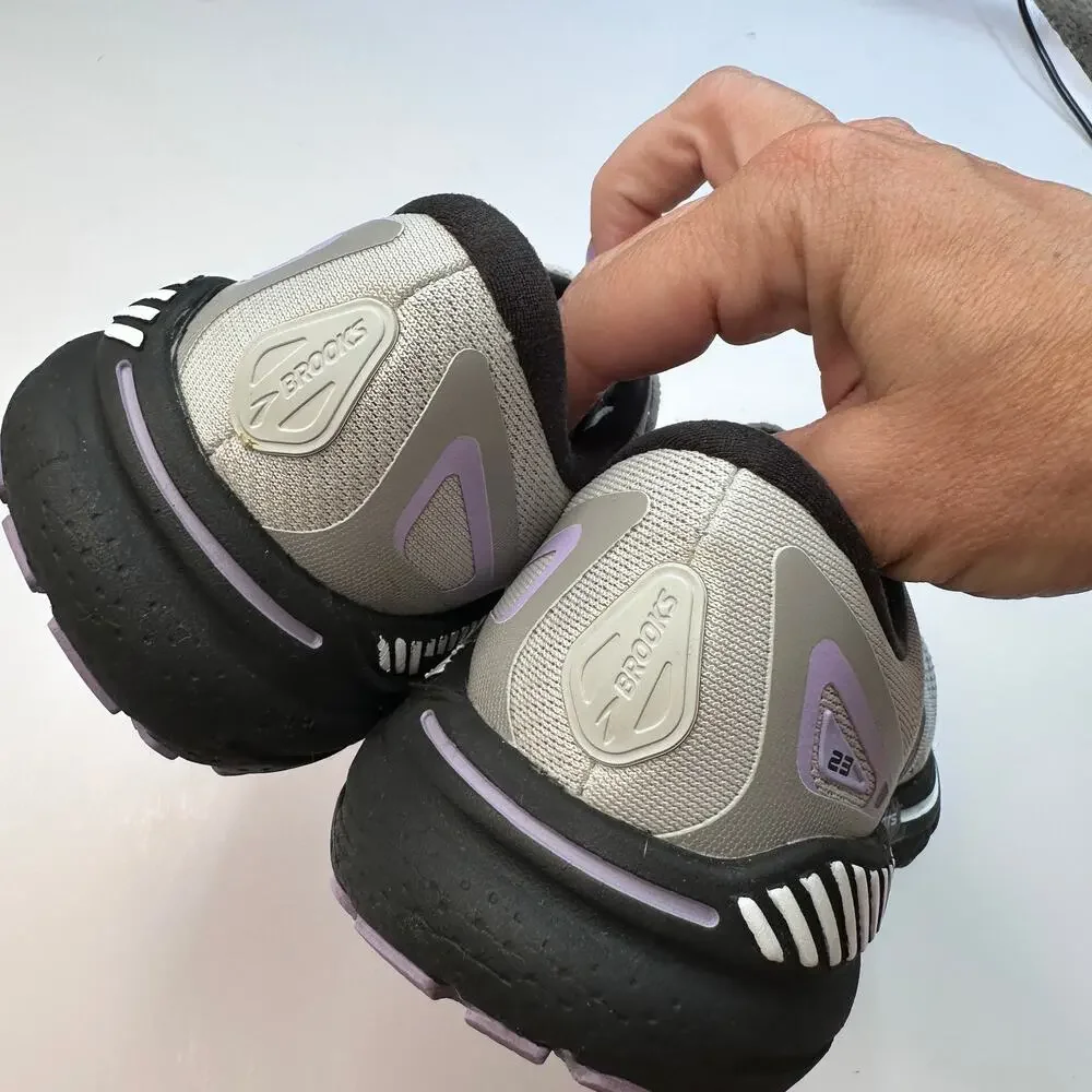 Brooks Adrenaline GRS 23 Gray Black Purple Sneakers